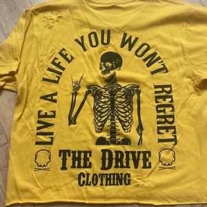 Cropped distressed T-shirt